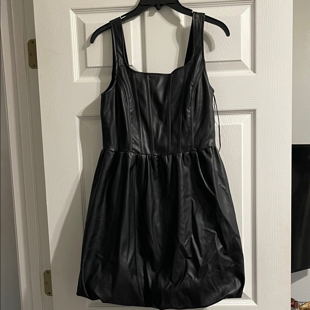 Sincerely Jules Black Faux Leather Dress